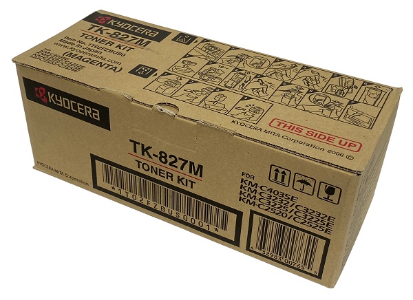 Toner Kyocera TK-827M / Magenta 7.000 Páginas | 2608 – Kyocera TK-827M es un cartucho de tóner original para equipos de impresión Kyocera. Tecnología de impresión: Láser, Color: Magenta, Rendimiento estimado: 7.000 páginas, Cobertura de referencia: 5%