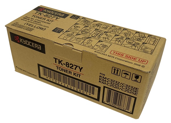 Toner Kyocera TK-827Y / Amarillo 7.000 Páginas | 2608 – Kyocera TK-827Y Cartucho de tóner original para equipos de impresión Kyocera. Tecnología de impresión: Láser, Color: Amarillo, Rendimiento estimado: 7.000 páginas, Cobertura de referencia: 5%