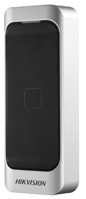 Lector de Tarjetas MIFARE / Hikvision DS-K1107AM | 2603 - Hikvision DS-K1107AM es un lector de tarjetas diseñado para el control de acceso seguro mediante tecnología de proximidad, Procesador de 32 bits, lectura de tarjetas MIFARE a 13.56 MHz