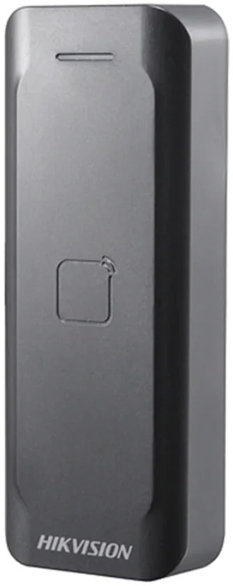 Lector de Tarjetas MIFARE / Hikvision DS-K1802M | 2603 - Hikvision DS-K1802M es un lector de proximidad diseñado para el control de acceso en exteriores, integra un procesador de 8 bits, lectura de tarjetas MIFARE a 13.56 MHz, interfaz Wiegand 26/34