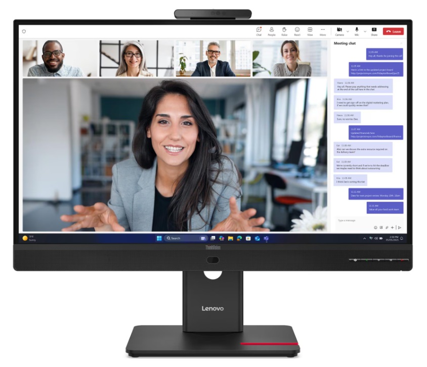 Monitor para Videoconferencia - 27'' / ThinkVision T27QD-4v | 2606 – Lenovo ThinkVision T27QD-4v 64B8UAR1LA es un monitor IPS de 27” QHD 2560 x 1440, diseñado para sistemas de videoconferencia y conectividad avanzada. Cámara web integrada de 5MP 