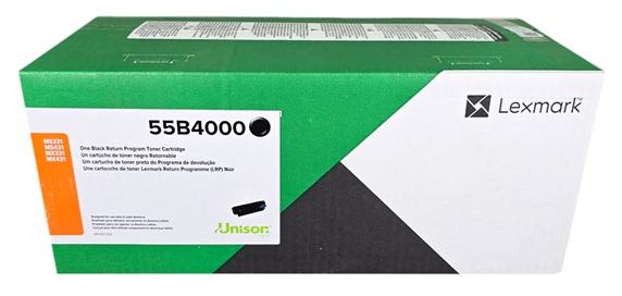 Toner Lexmark 55B4000 / Negro 3.000 Páginas | 2608 – Lexmark 55B4000 es un cartucho de tóner negro retornable de rendimiento estándar, Tecnología de impresión: Láser monocromático, Rendimiento: Hasta 3.000 páginas estándar conforme a ISO/IEC 19752