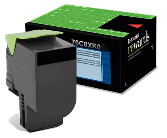 Toner Lexmark 70C8XK0 / Negro 8.000 Páginas | 2608 – Lexmark 70C8XK0 es un cartucho de tóner negro retornable de extra alto rendimiento, Tecnología de impresión: Láser de color, Rendimiento: Hasta 8.000 páginas estándar conforme a ISO/IEC 19798