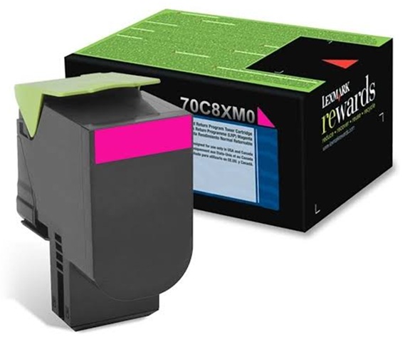 Toner Lexmark 70C8XM0 / Magenta 4.000 Páginas | 2608 – Lexmark 70C8XM0 es un cartucho de tóner magenta retornable de extra alto rendimiento, Tecnología de impresión: Láser de color, Rendimiento: Hasta 4.000 páginas estándar conforme a ISO/IEC 19798