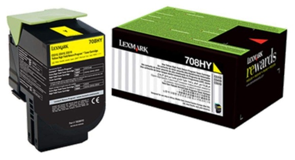 Toner Lexmark 70C8XY0 / Amarillo 4.000 Páginas | 2608 – Lexmark 708XY es un cartucho de tóner amarillo retornable de extra alto rendimiento, Tecnología de impresión: Láser de color, Rendimiento: Hasta 4.000 páginas estándar conforme a ISO/IEC 19798