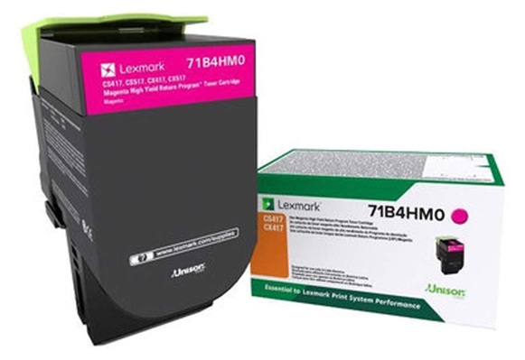 Toner Lexmark 71B4HM0 / Magenta 3.500 Páginas | 2608 – Lexmark 71B4HM0 es un cartucho de tóner magenta retornable de alto rendimiento, Tecnología de impresión: Láser de color, Rendimiento: Hasta 3.500 páginas estándar conforme a ISO/IEC 19798