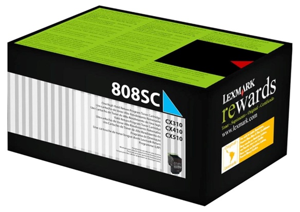Toner Lexmark 80C8SC0 / Cian 2.000 Páginas | 2608 – Lexmark 808SC es un cartucho de tóner cian retornable de rendimiento estándar, Tecnología de impresión: Láser de color, Condición del Producto: Nuevo / Original, Rendimiento: Hasta 2.000 páginas