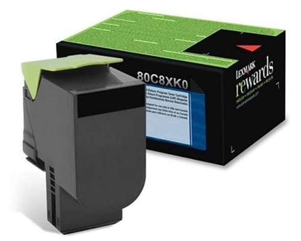 Toner Lexmark 80C8XK0 / Negro 8.000 Páginas | 2608 – Lexmark 80C8XK0 Cartucho de tóner negro retornable de extra alto rendimiento, Tecnología de impresión: Láser de color, Condición del Producto: Nuevo / Original, Rendimiento: Hasta 8.000 páginas
