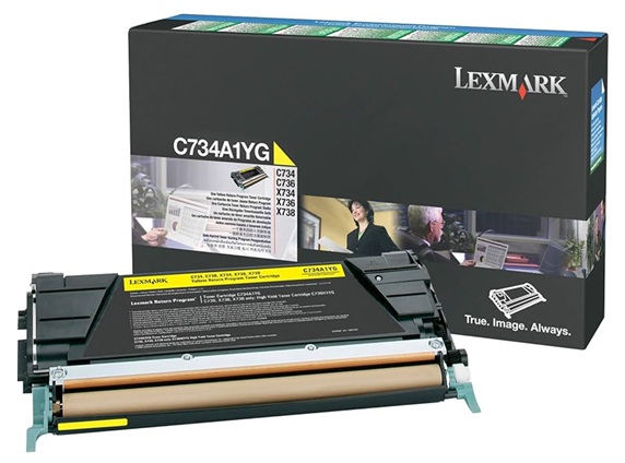 Toner Lexmark C734A1YG / Amarillo 6.000 Páginas | 2608 – Lexmark C734A1YG Cartucho de tóner amarillo original de rendimiento estándar del Programa de Retorno, Tecnología de impresión: Láser, Rendimiento: Hasta 6.000 páginas estándar según ISO/IEC