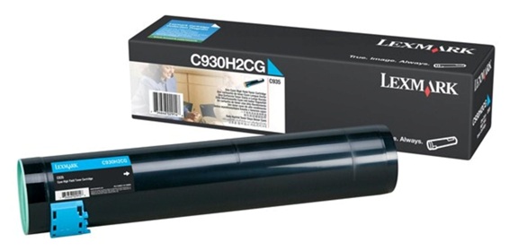 Toner Lexmark C930H2CG / Cian 24.000 Páginas | 2608 – Lexmark C930H2CG es un cartucho de tóner cian de alto rendimiento, Tecnología de impresión: Láser de color, Condición del Producto: Nuevo / Original, Rendimiento: Hasta 24.000 páginas estándar