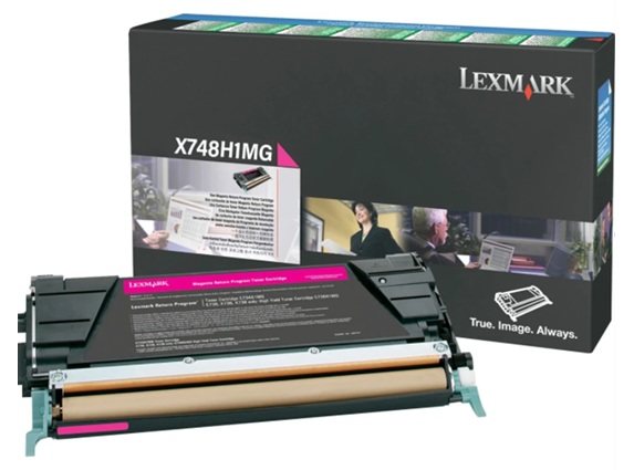 Toner Lexmark X748H1MG / Magenta 10.000 Páginas | 2608 – Lexmark X748H1MG Cartucho de tóner magenta retornable de alto rendimiento, Tecnología de impresión: Láser de color, Condición del Producto: Nuevo / Original, Rendimiento: Hasta 10.000 páginas