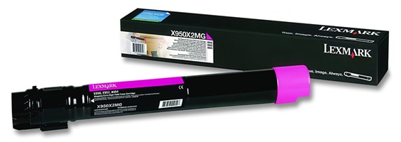 Toner Lexmark X950X2MG / Magenta 22.000 Páginas | 2608 – Lexmark X950X2MG es un cartucho de tóner magenta de extra alto rendimiento, Tecnología de impresión: Láser de color, Rendimiento: Hasta 22.000 páginas estándar conforme a ISO/IEC 19798