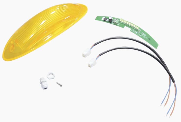 Lámpara de Señalización / CAME 001G02801 | 2604 - CAME 001G02801 es una lámpara de señalización luminosa diseñada para su integración en la cúpula de barreras vehiculares, tecnología de iluminación mediante LED alta eficiencia, función de aviso visual