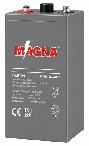 Bateria  2V-150AH / Magna MA150-2 AGM | 2501 - Batería Estacionaria 2V/150Ah Magna MA150-2, Plomo ácido regulada por válvula, Sellada libre de mantenimiento, Tecnología Absorbent Glass Mat (AGM), Terminal Tipo 7, Material ABS, Dimensiones: 170 x 98 x