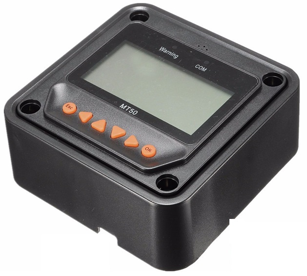 Medidor Remoto Solar - EPEVER MT-50 | Medidor Remoto para Controladores Solares EPEVER con puerto RS-485, Monitorea datos y estatus del sistema en tiempo real, Controla la carga ON/OFF remotamente y despliega y modifica parámetros de control