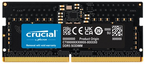 Memoria RAM PC Portatil / Crucial DDR5  8GB | 2410 - Modulo de Memoria RAM para PC Portatil. Crucial 8GB DDR5 Non-ECC Unbuffered SODIMM. Garantía 3-Años en Centro de Servicio