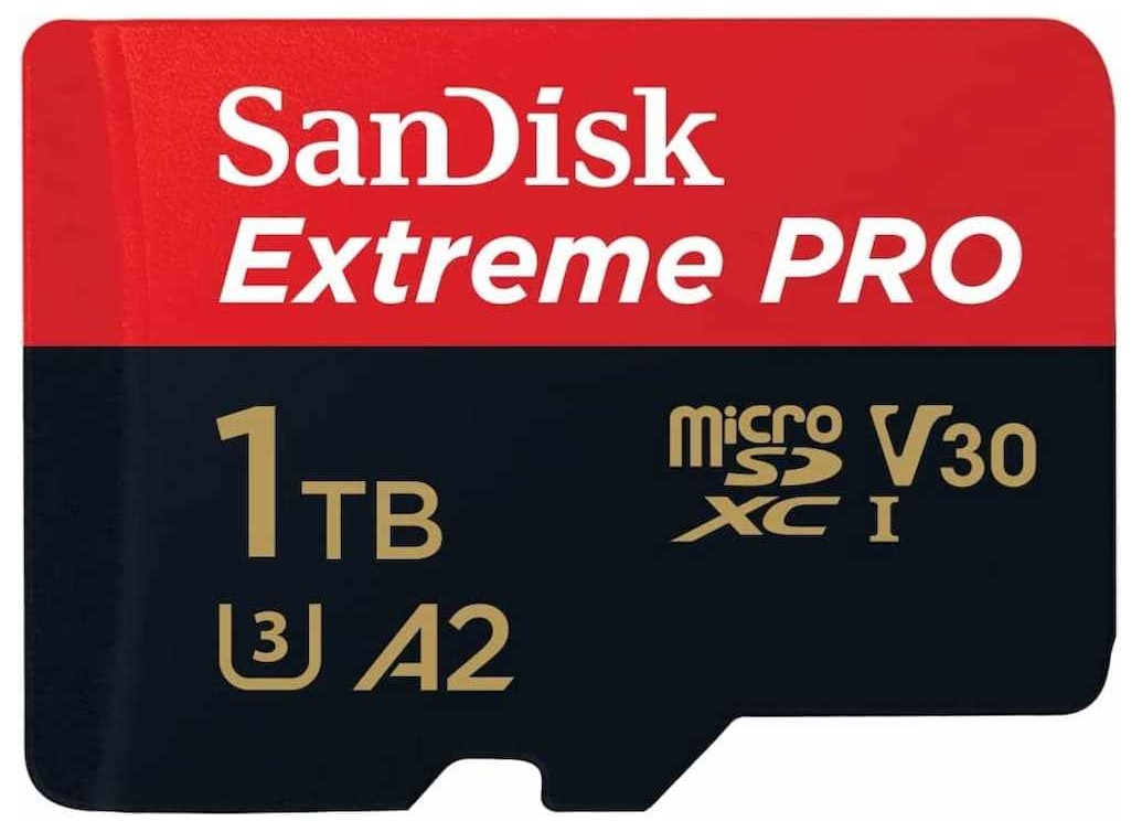 Memoria microSD 1TB / SanDisk SDSQXCD-1T00-GN6MA | 2604 - SanDisk Extreme PRO SDSQXCD-1T00-GN6MA es una tarjeta de memoria microSDXC de máxima capacidad diseñada para grabaciones de video 4K UHD y almacenamiento masivo en drones, cámaras de acción