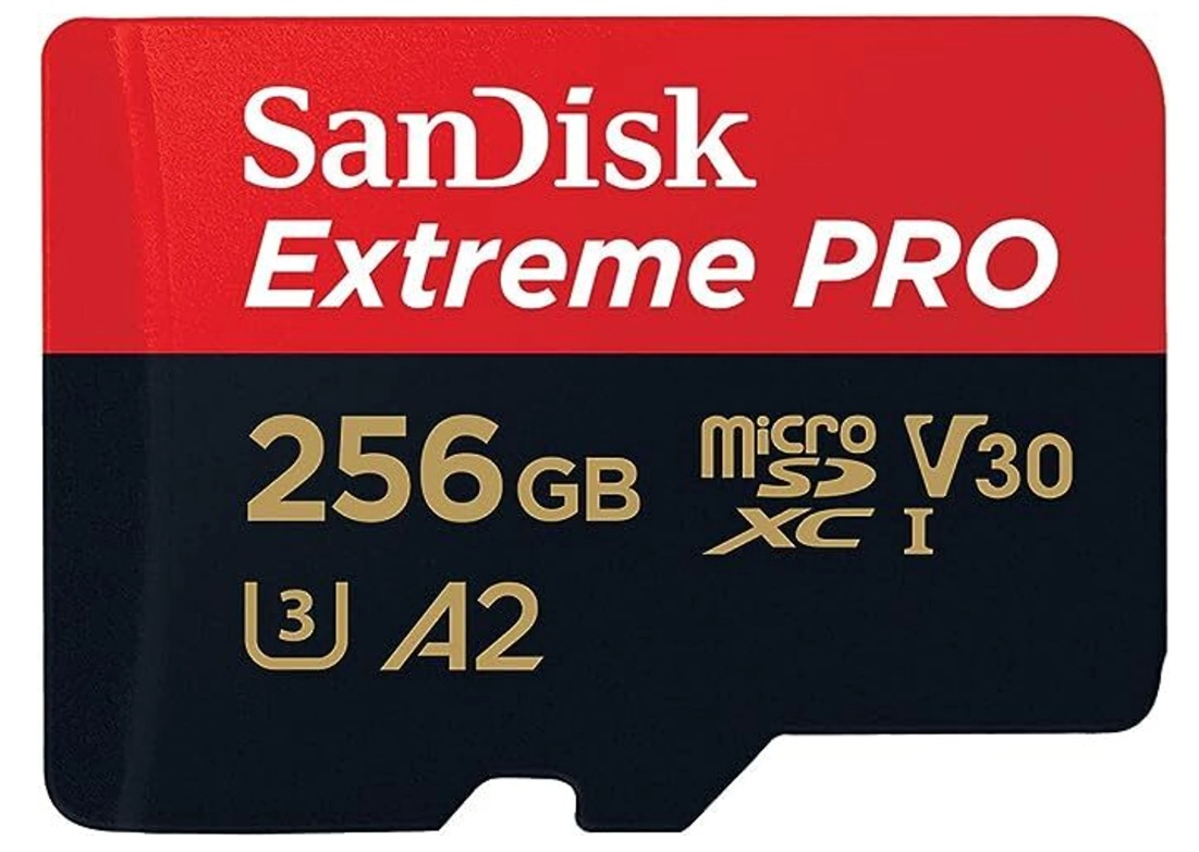 Memoria microSD 256GB / SanDisk SDSQXCD-256G-GN6MA | 2604 - SanDisk Extreme PRO SDSQXCD-256G-GN6MA es una tarjeta de memoria microSDXC de alto rendimiento diseñada para grabaciones de video 4K UHD y ráfagas de fotografía de alta resolución en drones