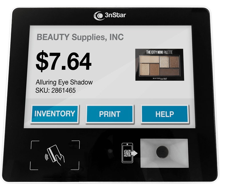 3nStar K10-A7 / Micro Kiosco K10 | 2502 - Micro kiosco K10, Procesador: 4-Core 1.3 GHz, RAM: 1GB, Almacenamiento: 8GB, Pantalla: 10.1’’ Táctil, Conectividad: Ethernet LAN Gigabit, USB, Wi-Fi & Bluetooth, Escáner de código de barras 1D & 2D, Lector NFC