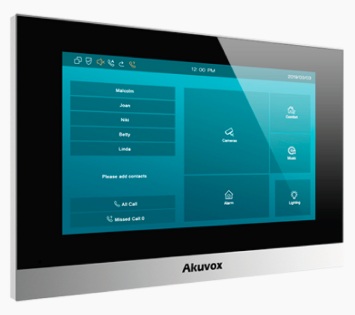Monitor IP 7” / Akuvox C313SV3 | 2602 - Akuvox C313SV3 es un monitor interior IP con pantalla táctil capacitiva de 7'' y resolución 800×480, alimentado por PoE o fuente externa. 8 entradas de alarma, 1 salida de relevador y conectividad Ethernet