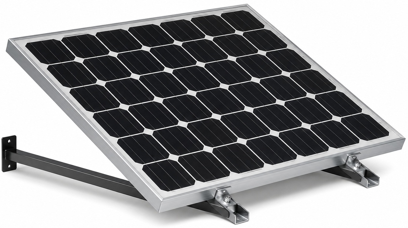 Montaje para módulos solares / Precision PSWM1300 | 2604 – Precision PSWM1300 es un soporte diseñado para la fijación de módulos fotovoltaicos en muro, fabricado en aluminio anodizado alta resistencia, compatible con paneles de 30 a 35 mm de espesor