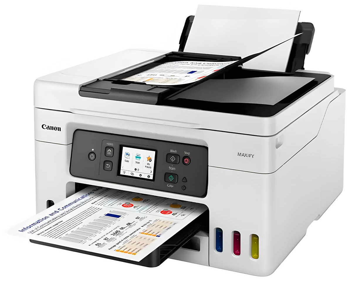 Multifuncional Tinta Color / Canon GX4010 | 2607 – Canon MAXIFY GX4010 5779C004AA Multifuncional de inyección de tinta formato A4 con funciones de impresión, copia, escaneo y fax a color. Impresión dúplex automática, Resolución de 600 x 1200 dpi