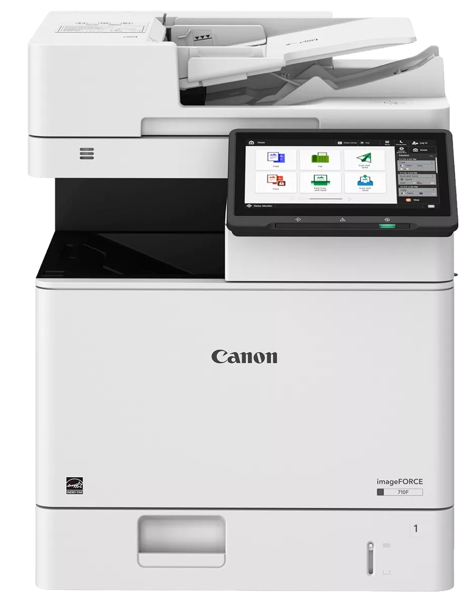 Multifuncional Láser B&N / Canon 710F | 2607 – Canon imageFORCE 710F 7054C001aa es una multifuncional láser monocromo A4 para entornos productivos de alto volumen, con funciones de Impresión, Copia, Escaneo y Fax. Velocidad de impresión hasta 75 ppm