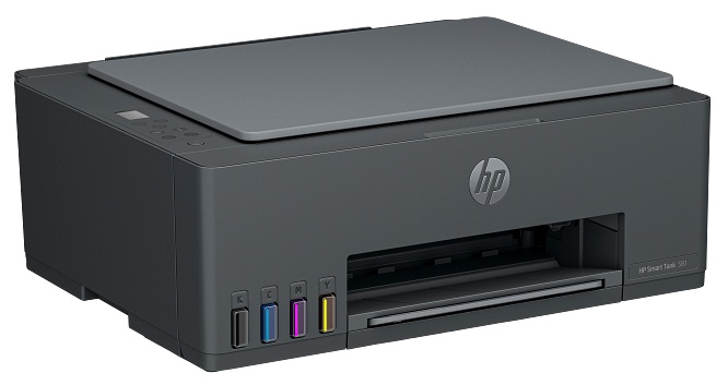 Multifuncional Tinta Color / HP Smart Tank 581 | 2605 – HP Smart Tank 581 4A8D5A es una impresora diseñada para impresión, copia, escaneado, velocidad de impresión negro de hasta 12 ppm, velocidad de impresión color de hasta 5 ppm, resolución 1200 dpi