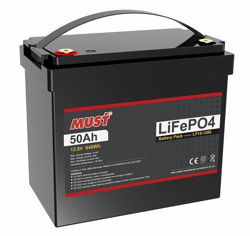 Batería de Litio 12V-50Ah / Must LP15-1250 | 2607 – Must LP15-1250 es una batería recargable de fosfato de hierro y litio (LiFePO₄) diseñada para sistemas de almacenamiento de energía, UPS, telecomunicaciones, sistemas solares y reemplazo de baterías