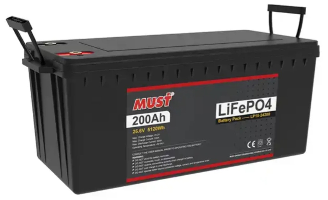 Batería de Litio 24V-200Ah / Must LP15-24200 | 2607 – Must LP15-24200 es una batería recargable de fosfato de hierro y litio (LiFePO₄) diseñada para sistemas de almacenamiento de energía, UPS, telecomunicaciones, sistemas fotovoltaicos y aplicaciones