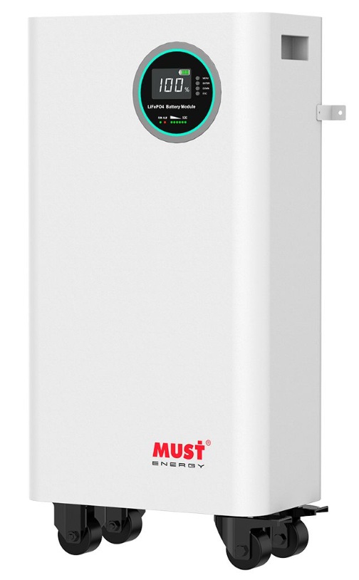 Batería de Litio 48V-300Ah / Must LP16-48300 | 2607 – Must LP16-48300 es una batería de fosfato de hierro y litio (LiFePO₄) de montaje mural, compatible con instalación en pared, rack o apilada (opcional), diseñada para sistemas de almacenamiento