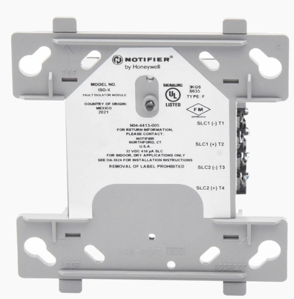 Módulo Aislador de Lazo / Notifier ISO-X | 2604 - Notifier ISO-X es un módulo aislador de fallas diseñado para proteger los sistemas de incendio contra cortocircuitos en el lazo SLC, detecta y aisla automáticamente una sección del circuito con falla