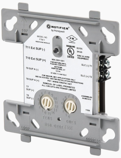 Módulo Control de Teléfono / Notifier FTM-1 | 2604 - Notifier FTM-1 es un módulo de control direccionable diseñado para gestionar circuitos de teléfonos de emergencia en sistemas de comunicación de incendios, conecta un auricular telefónico remoto