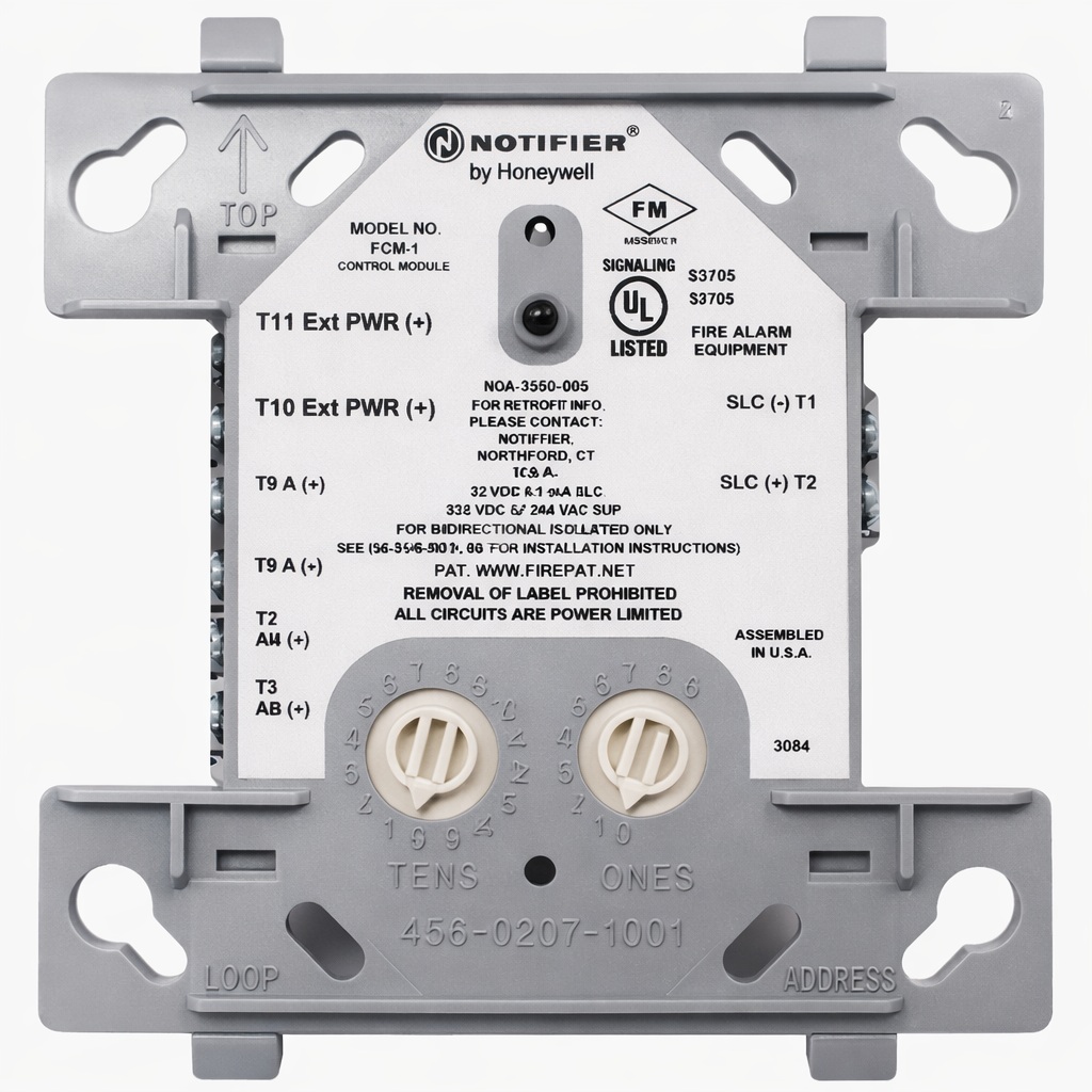 Módulo de Control / Notifier FCM-1 | 2604 -  Notifier FCM-1 es un módulo de control direccionable diseñado para activar y supervisar circuitos de aparatos de notificación (NAC) o relevadores en sistemas de incendio, su función es proporcionar una salida d