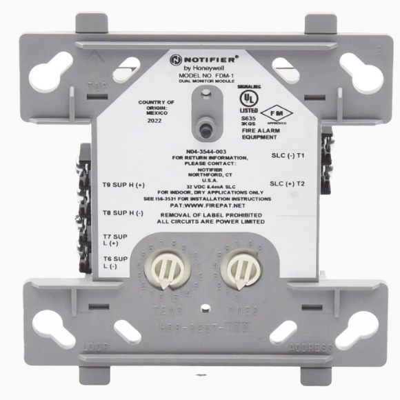 Módulo de Monitoreo Doble / Notifier FDM-1 | 2604 - Notifier FDM-1 es un módulo monitor direccionable diseñado para supervisar dos circuitos de dispositivos de contacto seco independientes en una sola dirección de lazo, transmite estado de interruptores