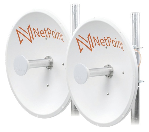 Antena Parabólica / NetPoint NP1GEN22PACK | 2609 - NetPoint NP1GEN22PACK es una antena parabólica direccional de doble polarización para enlaces punto a punto, Rango de frecuencia: 4,9–6,4 GHz, Ganancia: 28 / 29,3 / 30 dBi, VSWR: 1,0–1,03
