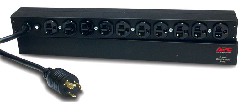 PDU 10-Salidas / APC AP9564 | 2507 – PDU básica horinzontal en rack APC AP9564 diseñada para distribuir energía de manera confiable en entornos de TI, Voltaje de entrada: 100 – 120VAC, Frecuencia: 50/60 Hz, Salidas: 10x NEMA 5-20R, Corriente: 20A