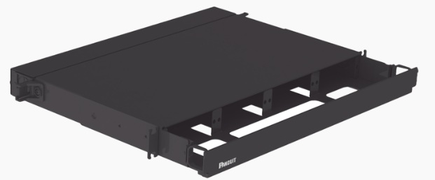 Panduit FRE1UBL / Panel de Distribución | 2603 - Panduit FRE1UBL es un panel de distribución de una unidad de rack diseñado para alojar hasta cuatro bandejas de fibra óptica tipo FAP. Componente metálico que permite la gestión de terminaciones y empalme