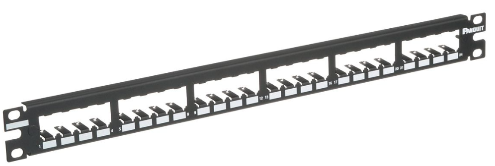 Paneles de distribución Mini-Com / Panduit CP24BLY | 2406-12 - Paneles de distribución Mini-Com CP24BLY Puertos: 24, Distribución: Plano, Material: Acero inoxidable, Blindaje: Con revestimiento, Rack: 1U, Identificación: Etiqueta adhesiva
