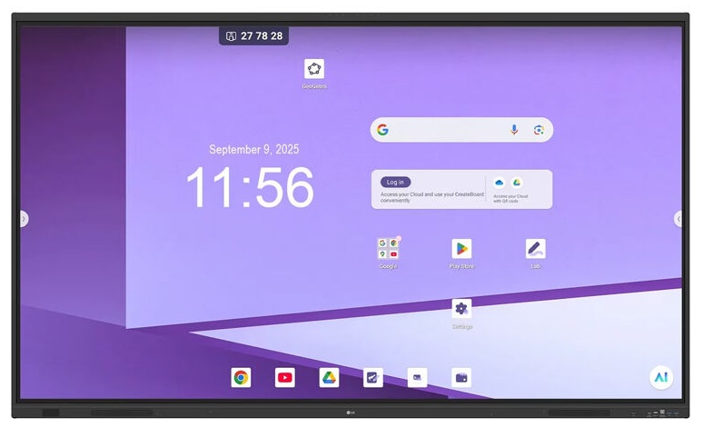 Pantalla Interactiva 16x7 – 75'' UHD 4K / LG 75TR3DQ-B | 2607 – LG CreateBoard 75TR3DQ-B.AUWQ Pantalla interactiva profesional de 75'' UHD 4K panel LCD, diseñada para operar 16/7 en entornos educativos y empresariales. Tecnología táctil IR 40 puntos