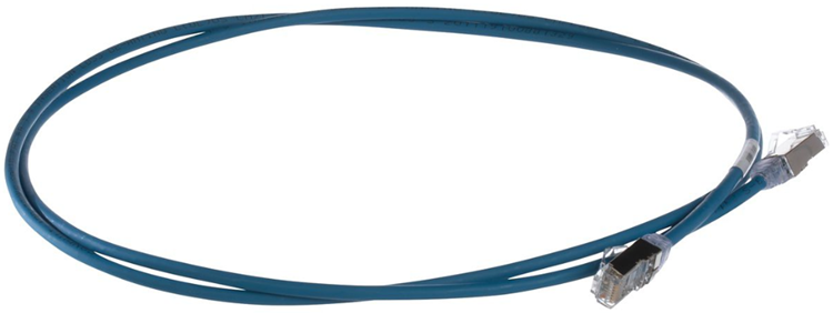 Patch Cord CAT-6A  20cm / Panduit STP28X0.2MBU | 2411 - Cable Patch Cord Panduit TX6A-28 de 20 cm, Categoría 6A Blindado F/UTP para Redes 10G, Calibre 28 AWG, Grado de inflamabilidad: CM/LSZH, Tipo de Conductor: Solido, Chaqueta LSZH, Color: Cable Azul