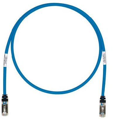 Patch Cord CAT-6A 1.5m / Panduit STP6X1.5MBU | 2411 - Cable Patch Cord Panduit TX6A de 1.5 mts, Categoría 6A Blindado STP para Redes 10G, Calibre 26 AWG, Grado de inflamabilidad: CM/LSZH, Tipo de Conductor: Trenzado, Chaqueta LSZH, Color: Cable Azul