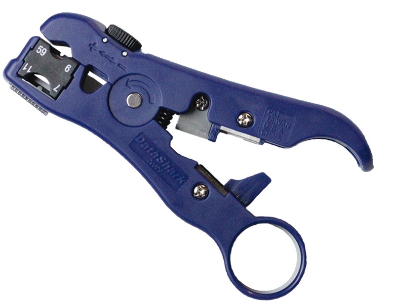 Tempo PA70029 / Peladora de Cable | 2506 - Combo de Cortador/Pelador para cable Coaxial y UTP, Funciona con redes de para trenzado Cat5, Cat5e & Cat6, Coaxiales RG6, RG6 Quad, RG59, RG7 & RG11 y cable telefónico plano satinado.