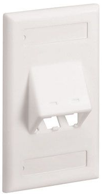 Faceplate serie Mini-Com Inclinado / Panduit CFPSL2IWY | 2406-12 - Faceplate serie Mini-Com CFPSL2IWY Inclinado, Puertos: 2, Material: ABS, Color: Blanco, Identificación: Bolsillo para etiquetas, Dimensiones: 69.85 x 17.27 x 114.3 mm, Montaje: Vertical 