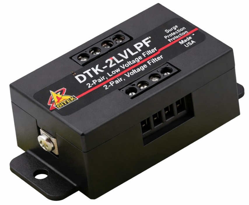 Protector de SLC, IDC y NAC / Ditek DTK-2LVLPF | 2604 - Ditek DTK-2LVLPF es un protector contra sobretensiones de bajo voltaje diseñado para proteger circuitos de línea de señalización (SLC) de 24V en paneles de control de incendio