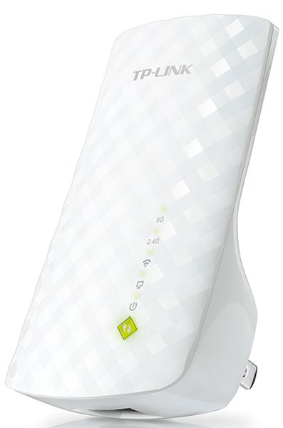 Extensor Wi-Fi 5  733 Mbps / TP-Link RE200 | 2502 - Repetidor / Amplificador de Cobertura Wi-Fi 5 AC750 Mbps Dual Band, 3-Antenas de 3dBi, Velocidad: 733 Mbps (300 Mbps en 2.4Ghz + 433 Mbps en 5Ghz), 1-Puerto LAN 10/100, Seguridad Inalambrica