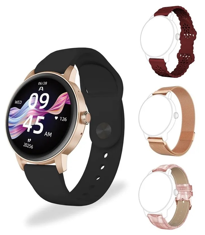 Reloj inteligente / Argom C30 | 2605 – Argom Tech SkeiWatch C30 ARG-WT-6030RG Reloj inteligente diseñado con pantalla IPS de 1.30'' a 320x320p, biosensores para frecuencia cardíaca, SpO2, presión arterial y estrés, 107 modos deportivos