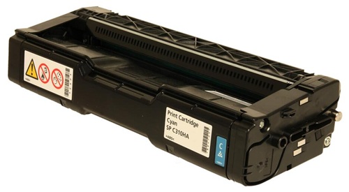Toner SPC310HA Cian / Ricoh 406476 | 2608 – Ricoh 406476 SPC310HA es un cartucho de tóner Original Cian para impresoras Ricoh, Rendimiento estimado: 6.600 páginas al 5% de cobertura, Dimensiones: 417 x 191 x 163 mm, Peso: 1588 gr.