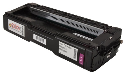 Toner M C250H Magenta / Ricoh 408338 | 2608 – Ricoh 408338 M C250H es un tóner Original Magenta alto rendimiento para impresoras y copiadoras Ricoh, Rendimiento: 6.300 páginas, Compatibilidad: Ricoh M-C250FW, M-C250FWB, M-C251FW, P-C301W, P-C311W