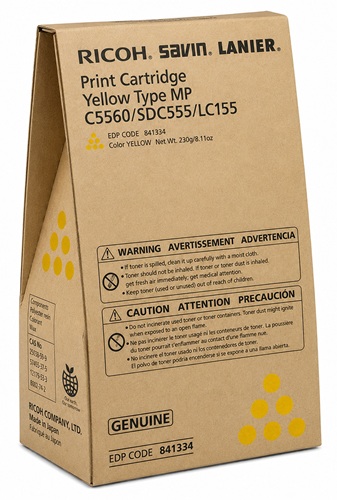 Toner TYPE S1 Amarillo / Ricoh 841334 | 2608 – Ricoh 841334 TYPE S1 es un tóner Original Amarillo para impresoras y copiadoras Ricoh, Tecnología de impresión: Láser, Rendimiento estimado: 18.000 páginas, Compatibilidad: Ricoh 3260C, 5560, 5560V 